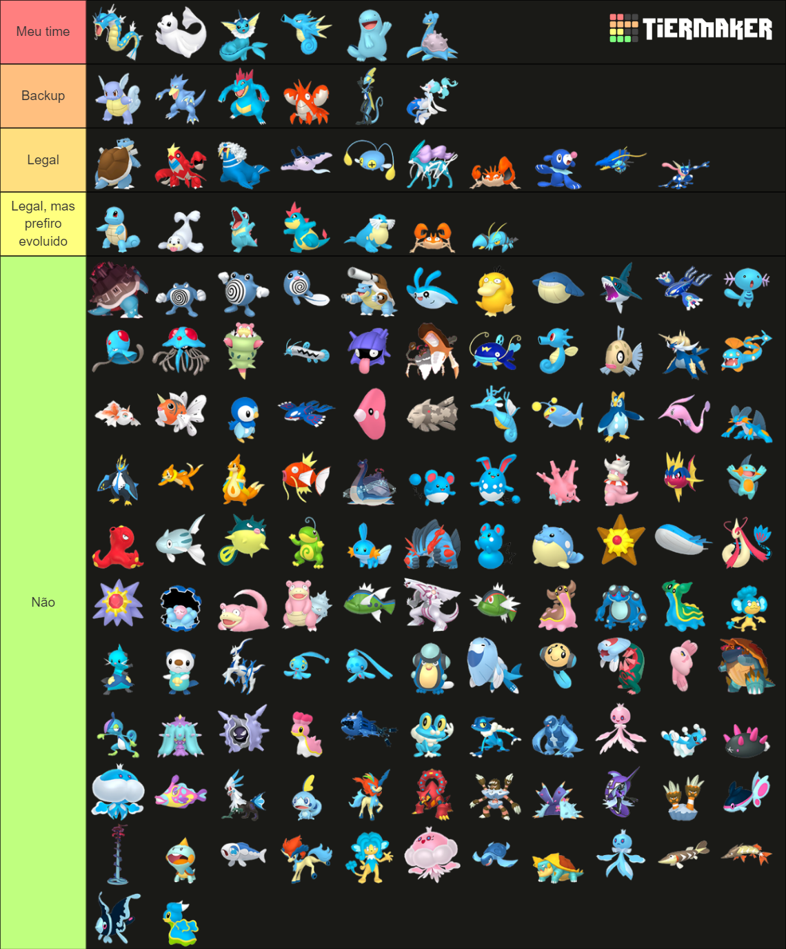 Water-type Pokemon (HOME Renders) Tier List (Community Rankings ...