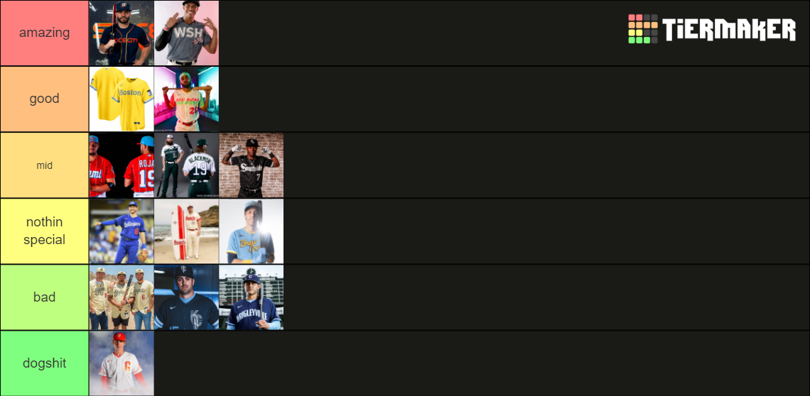 MLB CITY CONNECT JERSEYS (ALL 14) Tier List Rankings