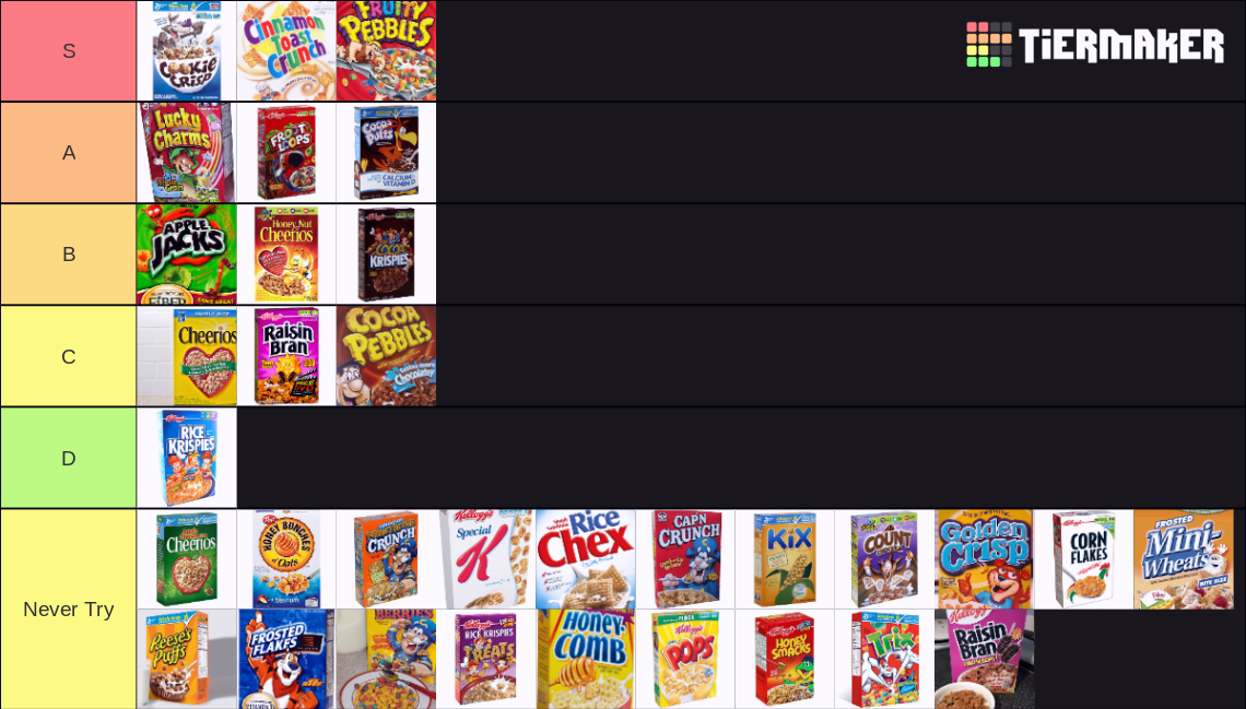Best Cereals Tier List Rankings) TierMaker