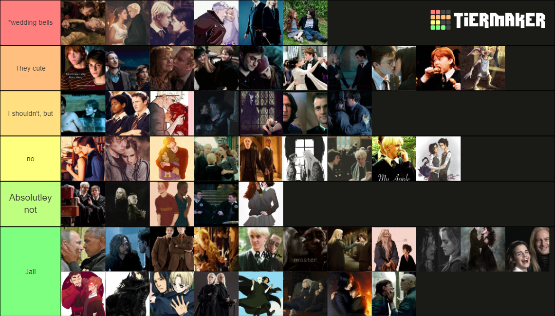 Harry Potter Ships Tier List (Community Rankings) - TierMaker