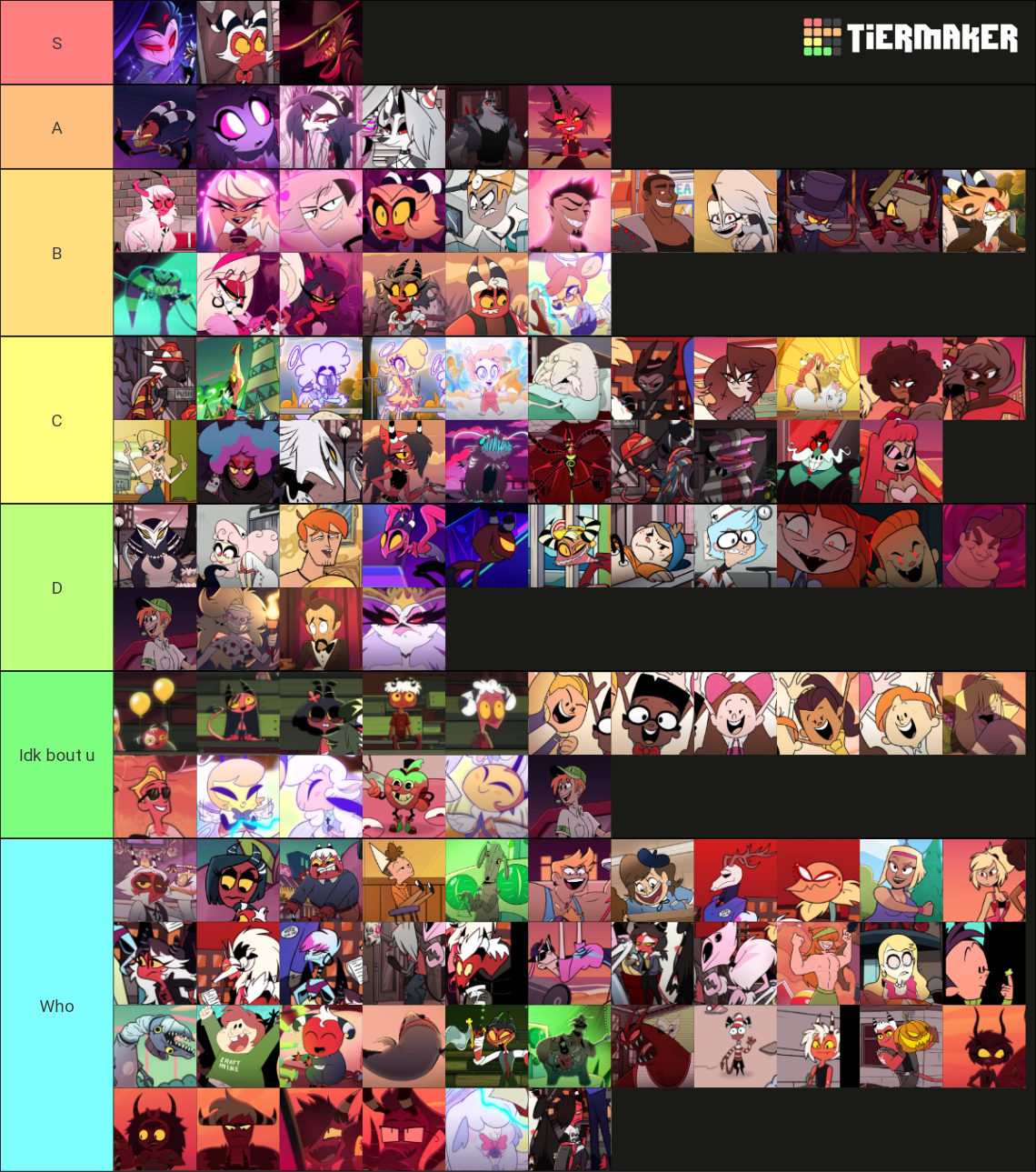 Helluva Boss Character Tier List (Community Rankings) - TierMaker