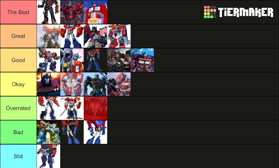 Optimus Prime designs Tier List (Community Rankings) - TierMaker