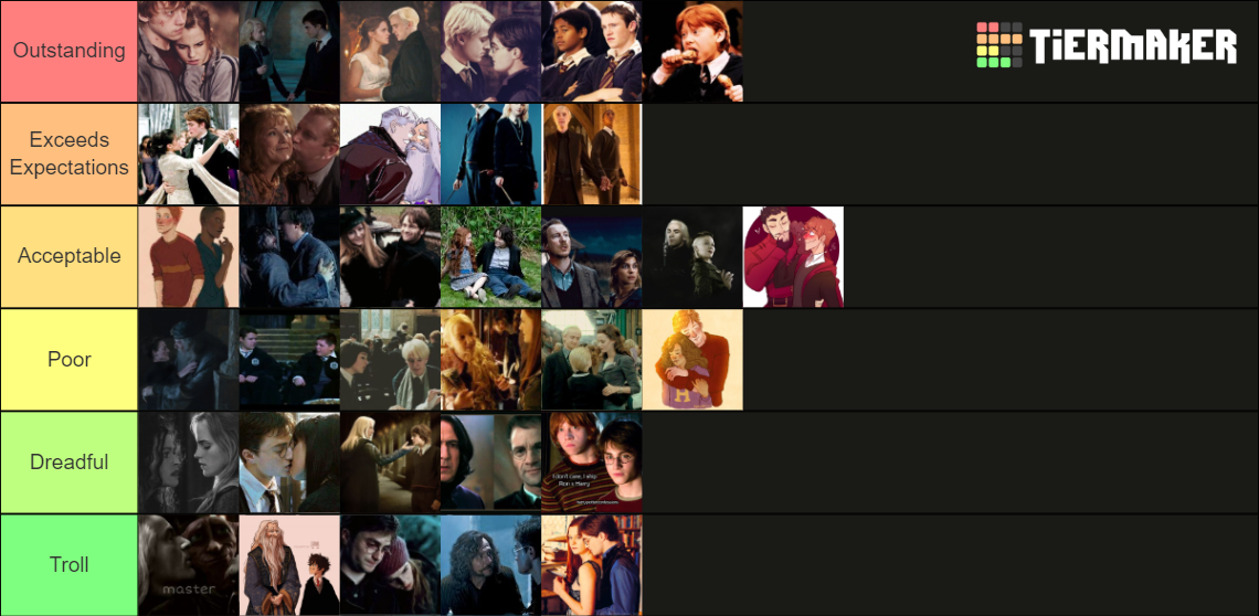 Harry Potter Ships Tier List (Community Rankings) - TierMaker