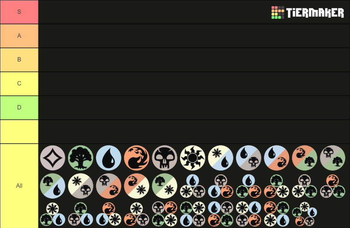 MTG Colors and Combinations Tier List Rankings) TierMaker