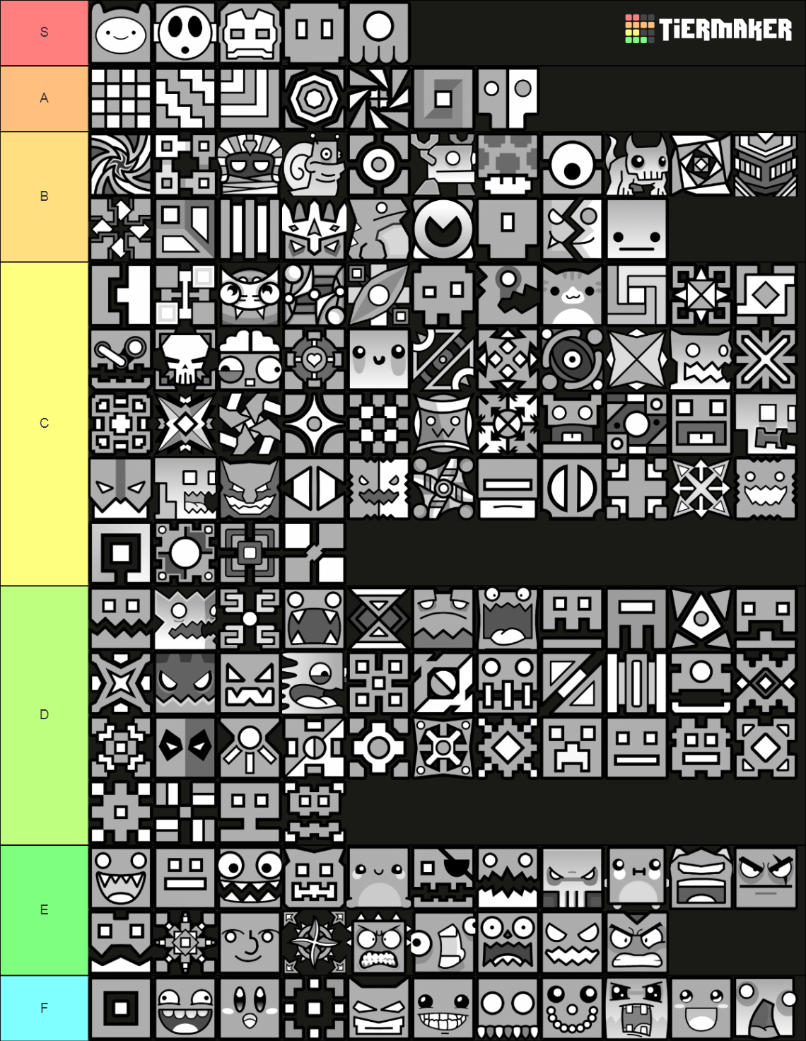 Geometry Dash (Cubes) Tier List (Community Rankings) - TierMaker