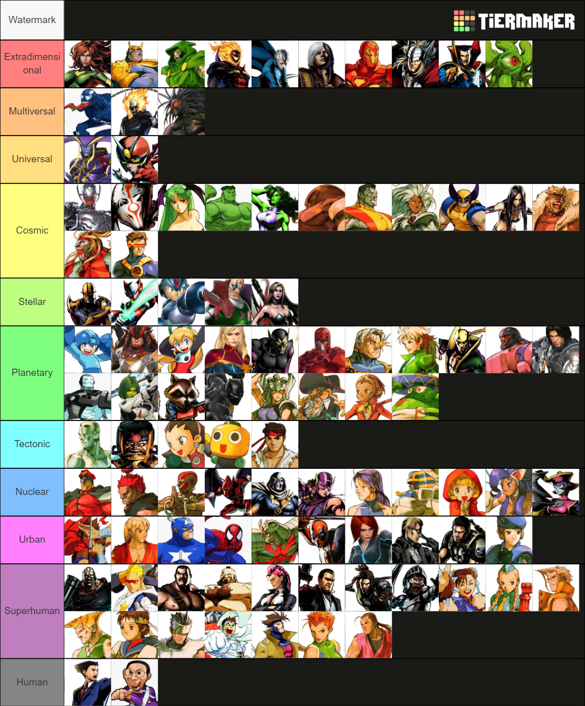 Marvel Vs Capcom Tier List (community Rankings) - Tiermaker