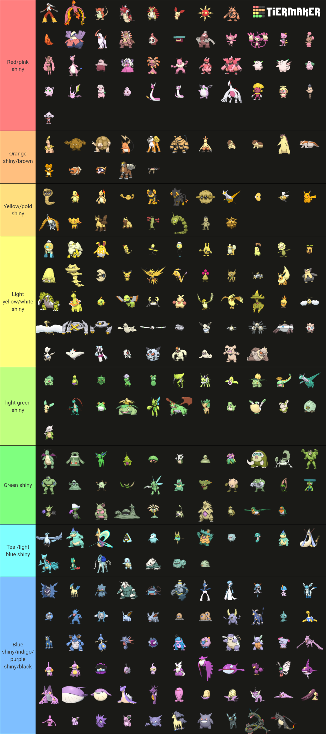 Shiny Pokemon in Pokemon Go Tier List (Community Rankings) - TierMaker