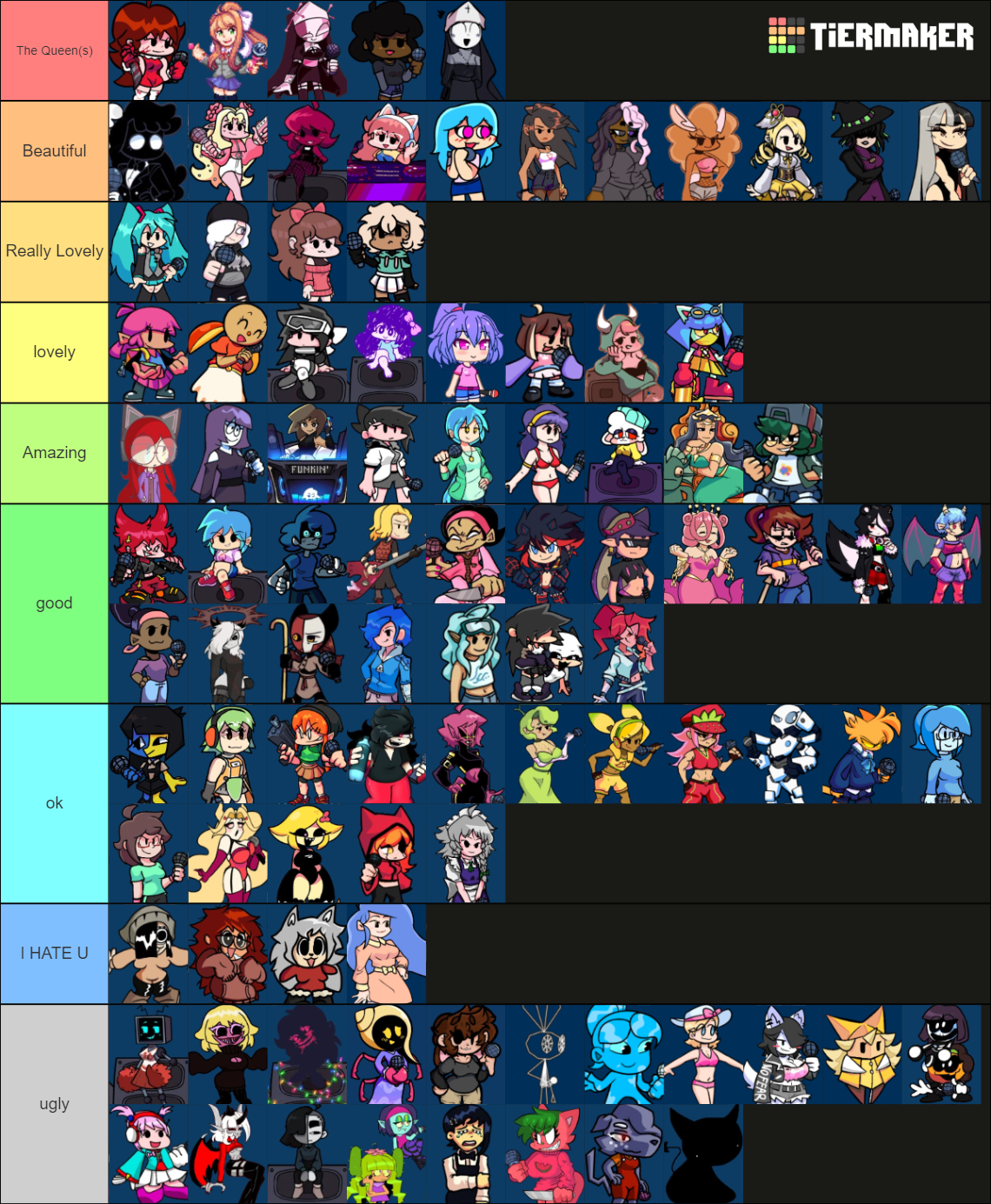 Friday Night Funkin Mod Waifus Tier List (Community Rankings) - TierMaker