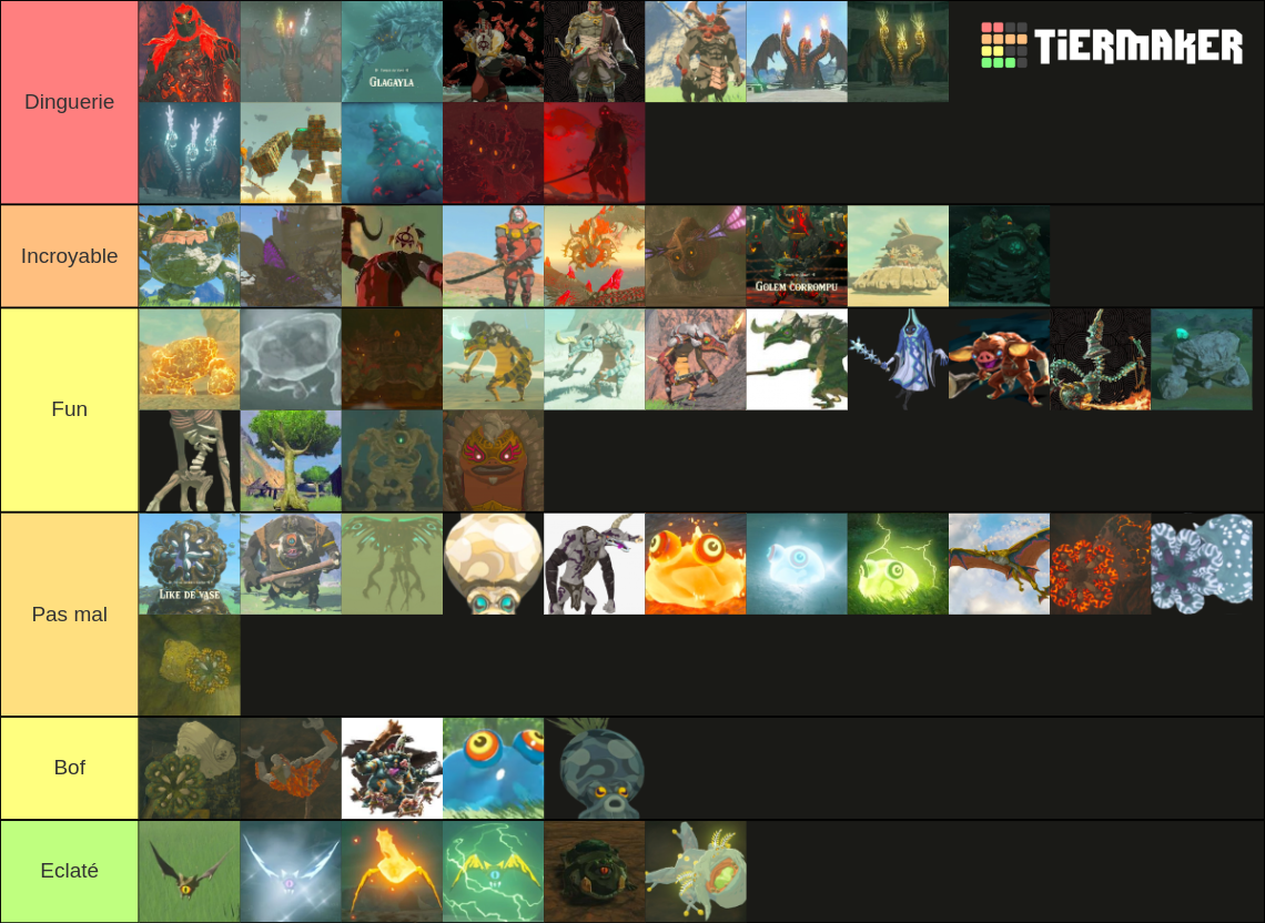 Ennemis de Zelda TOTK Tier List (Community Rankings) - TierMaker