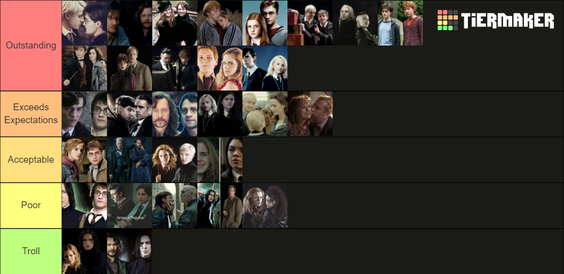 Harry Potter Ships Tier List (Community Rankings) - TierMaker