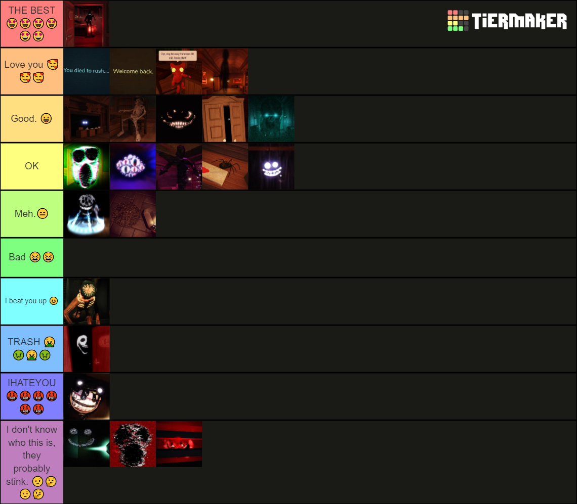 Doors Entities (Hotel + Update) Tier List Rankings) TierMaker