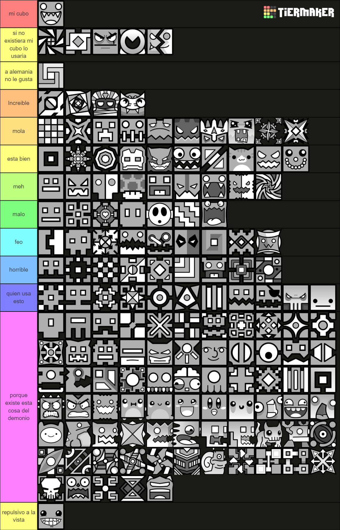 Geometry Dash Icons (Cubes) Tier List (Community Rankings) - TierMaker