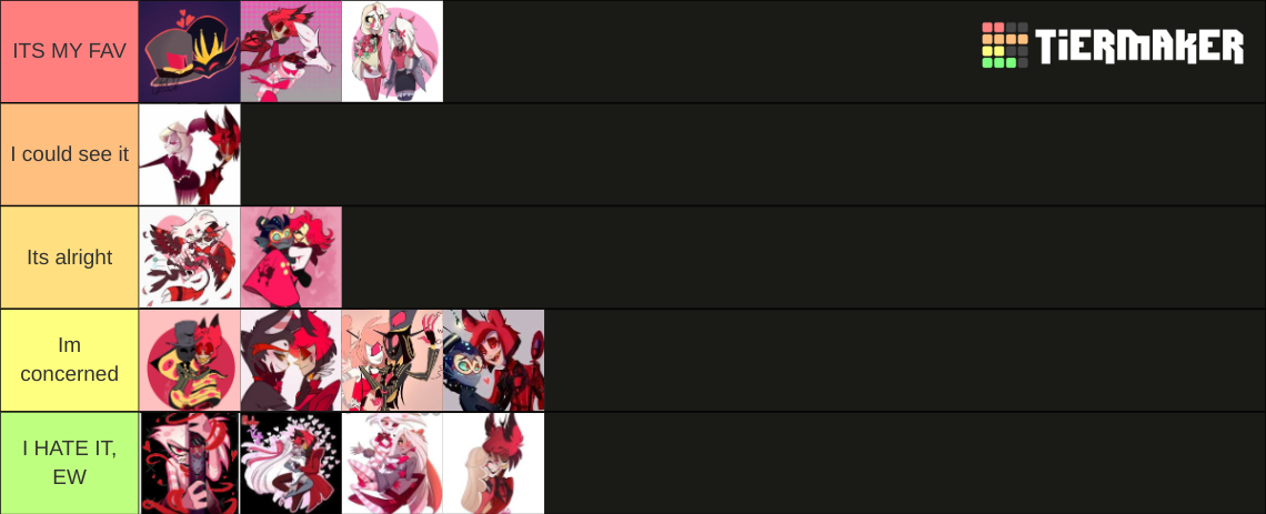 Hazbin hotel ships Tier List (Community Rankings) - TierMaker