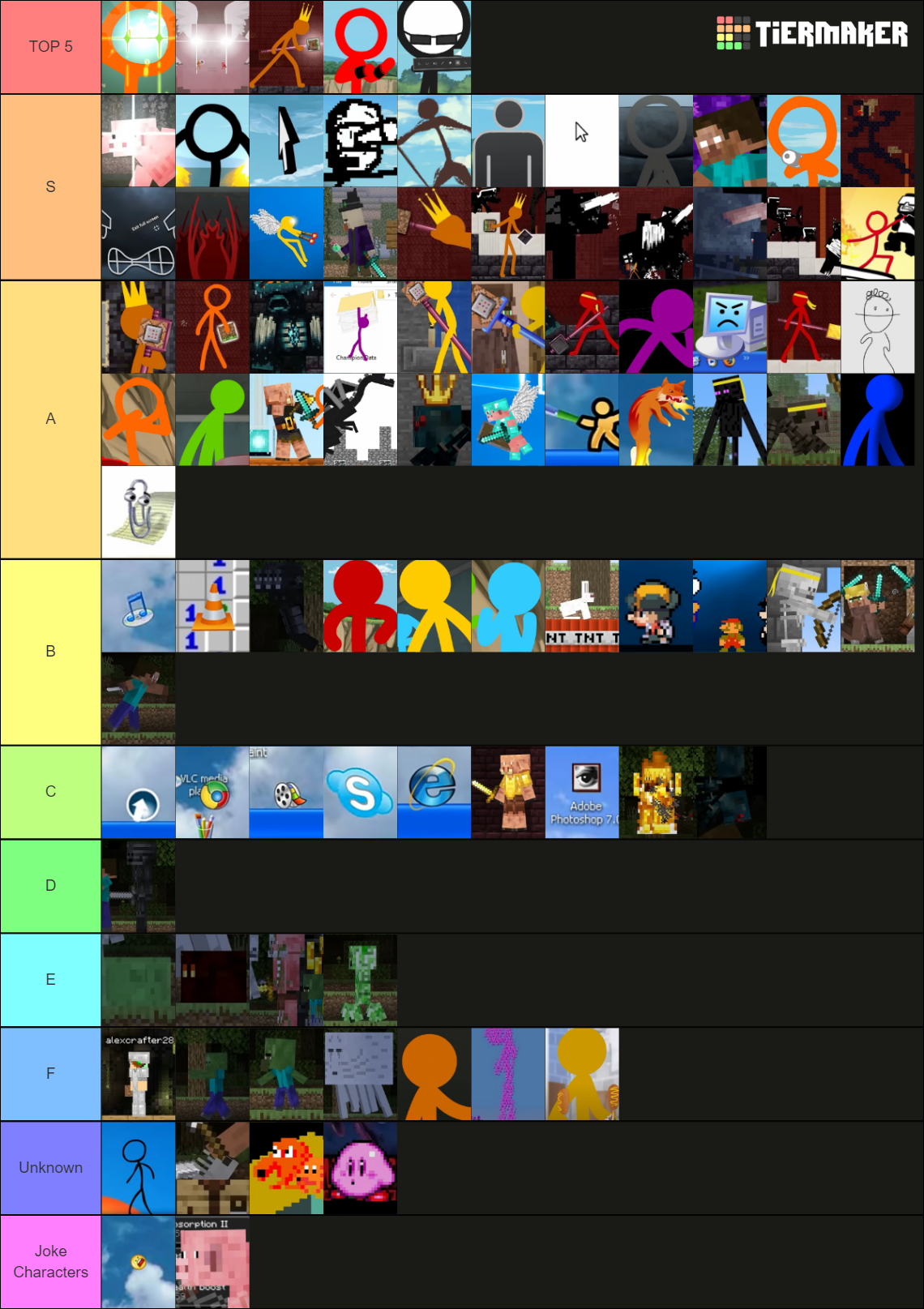 ALL Alan Becker Characters POWER TIER LIST Tier List (Community ...