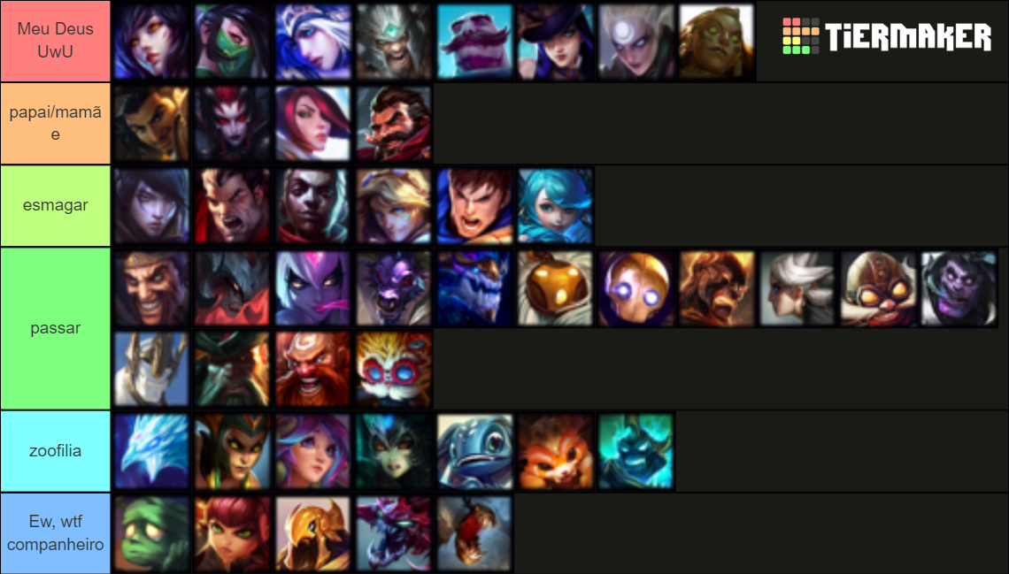 Smash or Pass League of Legends Tier List Rankings) TierMaker