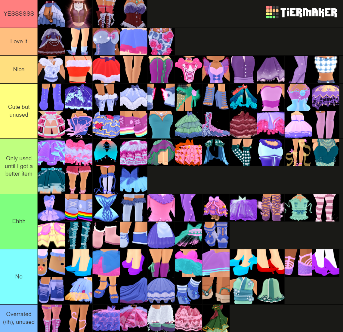 Royale High skirts, corsets and heels Tier List (Community Rankings ...