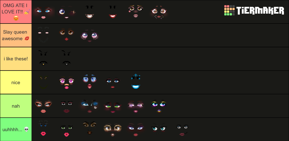 Roblox barbie faces rate Tier List (Community Rankings) - TierMaker