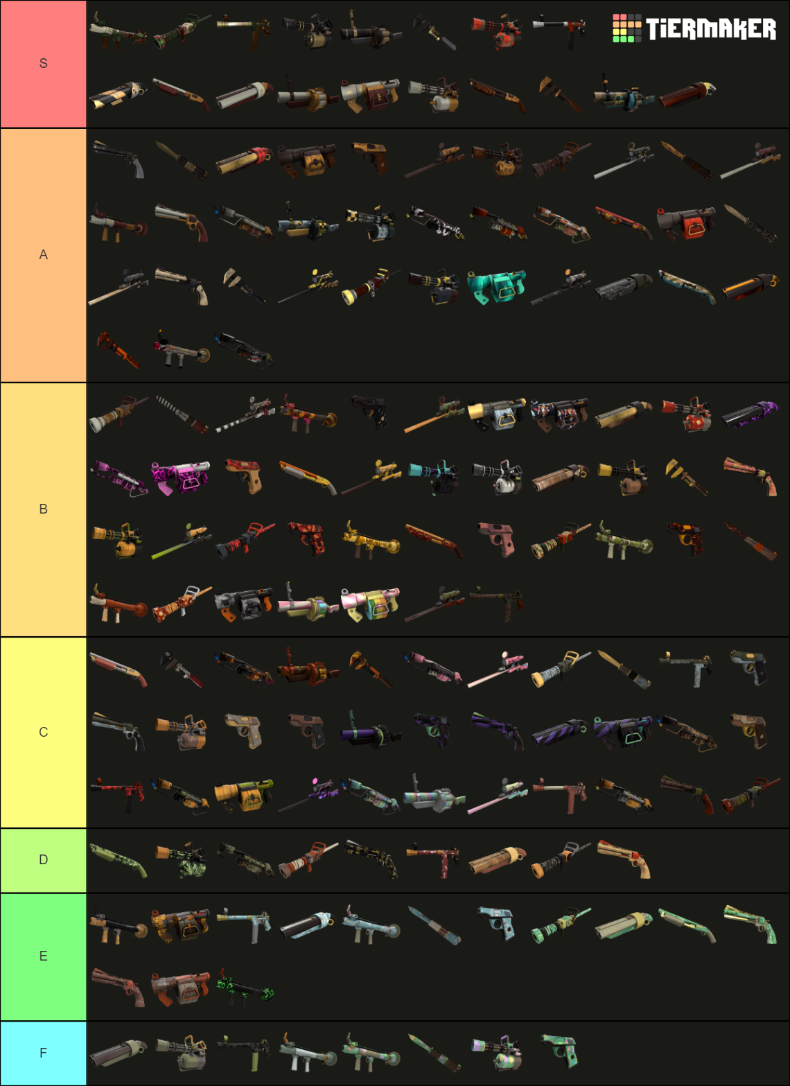 TF2 Weapon Skins Tier List (Community Rankings) - TierMaker
