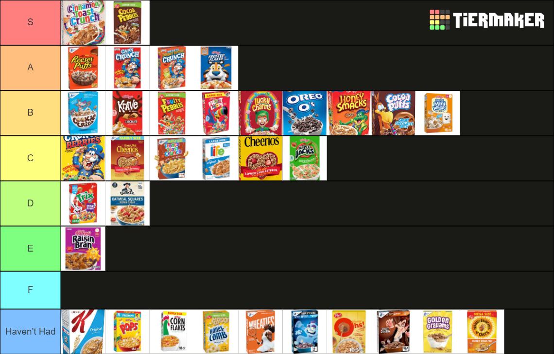 Cereal Tier List Rankings) TierMaker