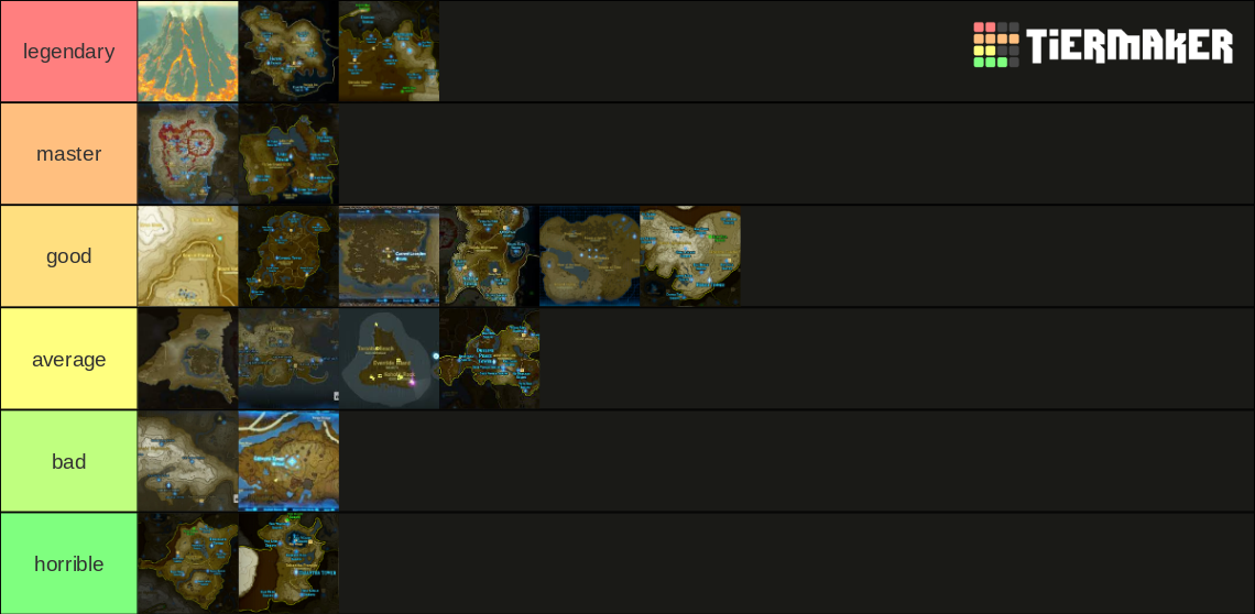 botw reigons and locations Tier List Rankings) TierMaker