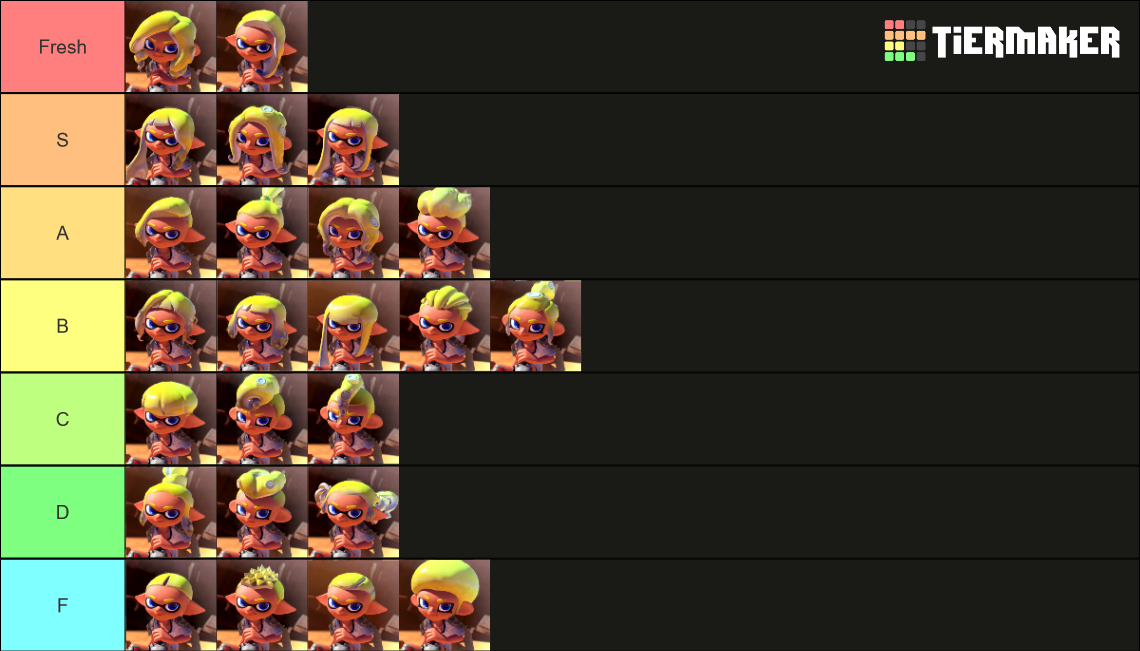 Splatoon 3 Hair Styles Tier List (Community Rankings) - TierMaker