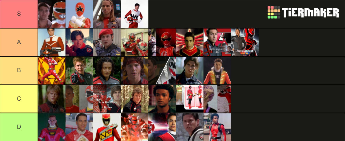 RED RANGERS OFF Tier List (Community Rankings) - TierMaker
