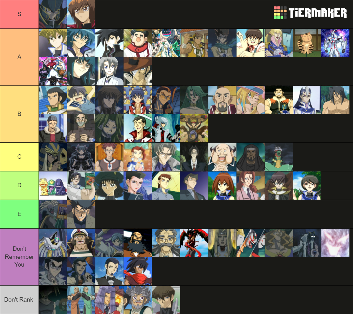 Yu-Gi-Oh! Gx All Characters Tier List (Community Rankings) - TierMaker