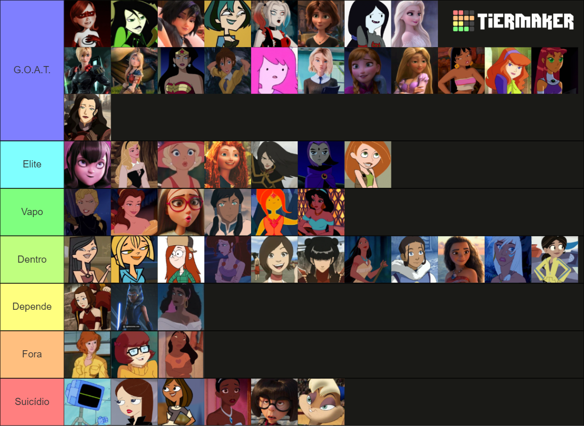 Actually hot cartoon baddies Tier List (Community Rankings) - TierMaker