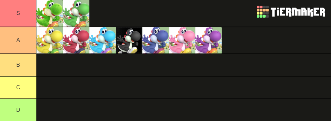 yoshi colors Tier List (Community Rankings) - TierMaker