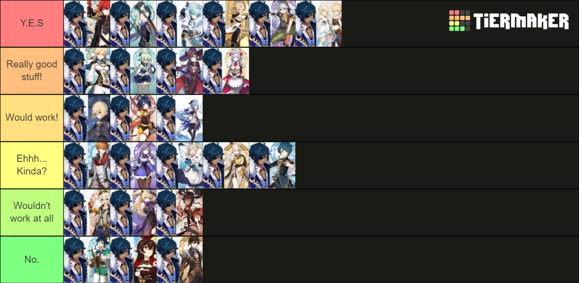 Best ships with Kaeya Tier List Rankings) TierMaker