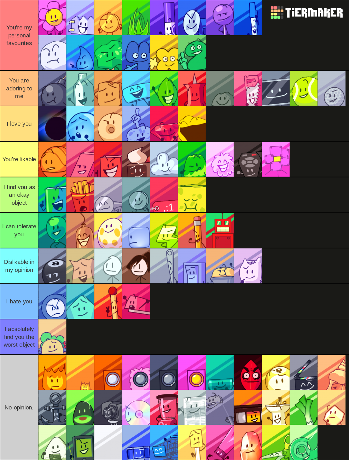 BFB/TPOT Characters (With Cool Icons!!!) Tier List (Community Rankings ...