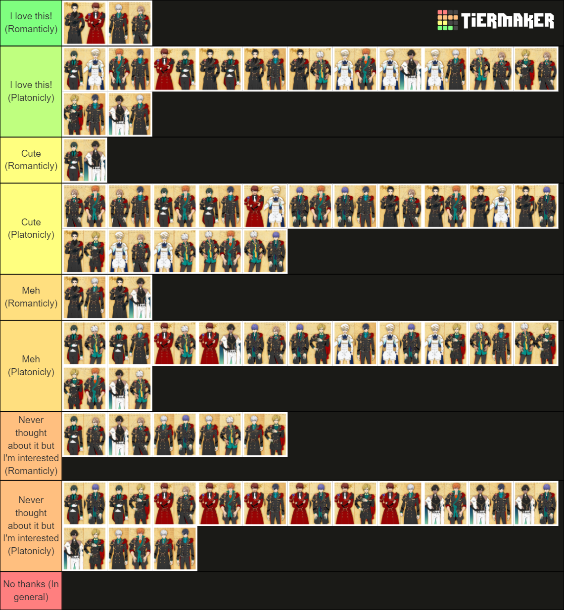 Obey Me Ship Tier List Rankings) TierMaker