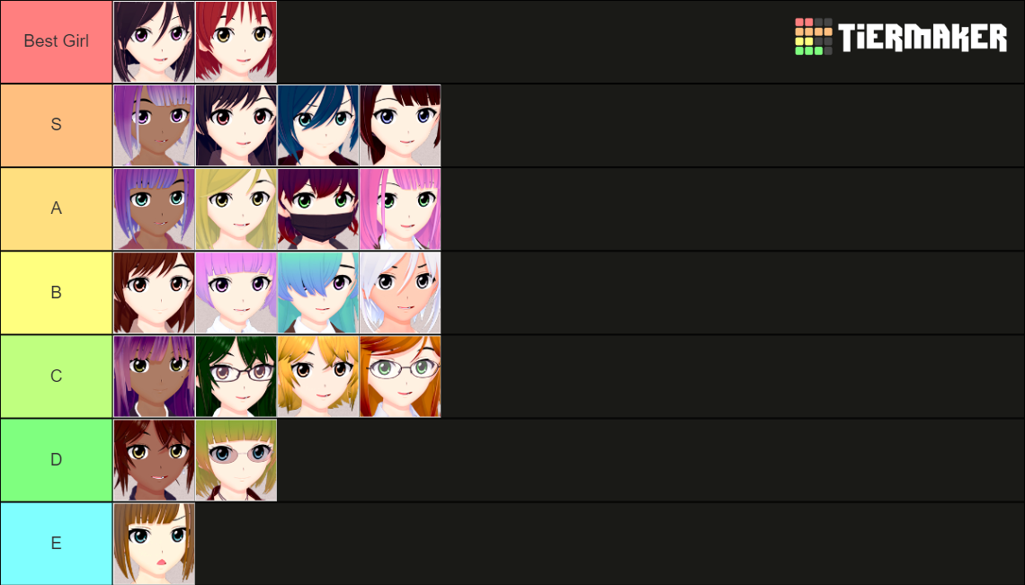 Harem Residence Girls ranking Tier List (Community Rankings) - TierMaker
