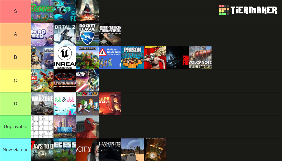 Video Game Raking Video Games Tier List (Community Rankings) - TierMaker