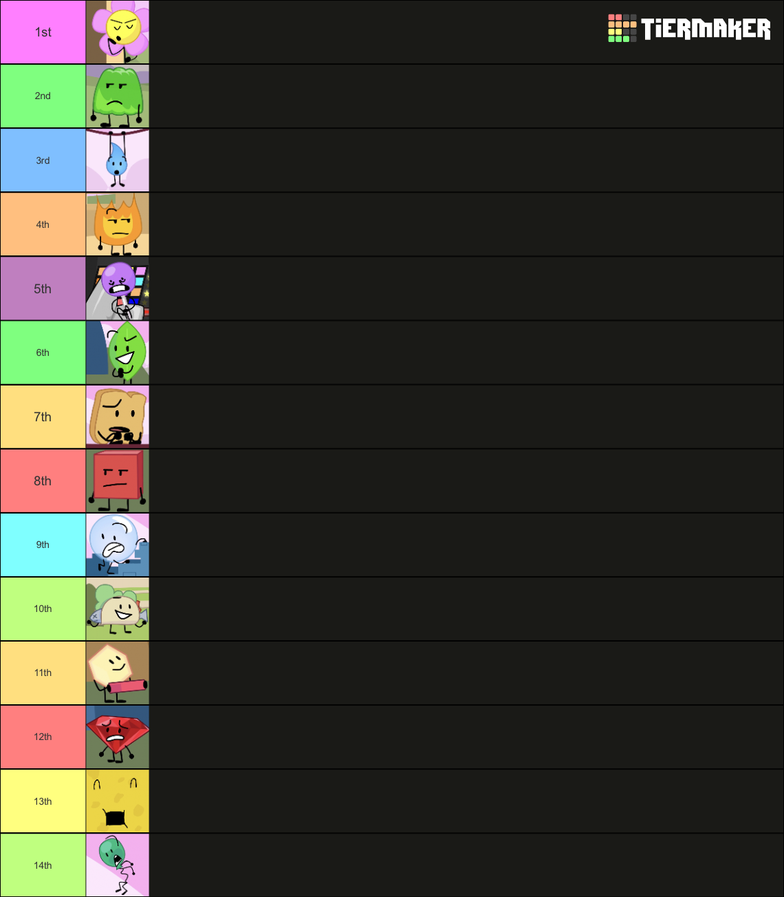 BFB Final 14! Tier List Rankings) TierMaker