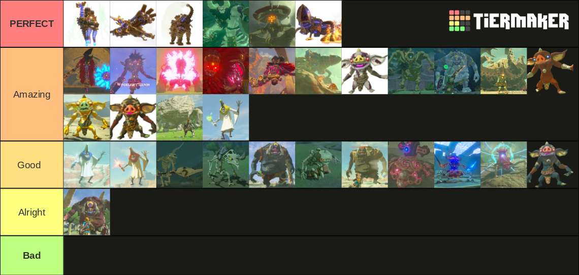 zelda botw enemies Tier List (Community Rankings) - TierMaker