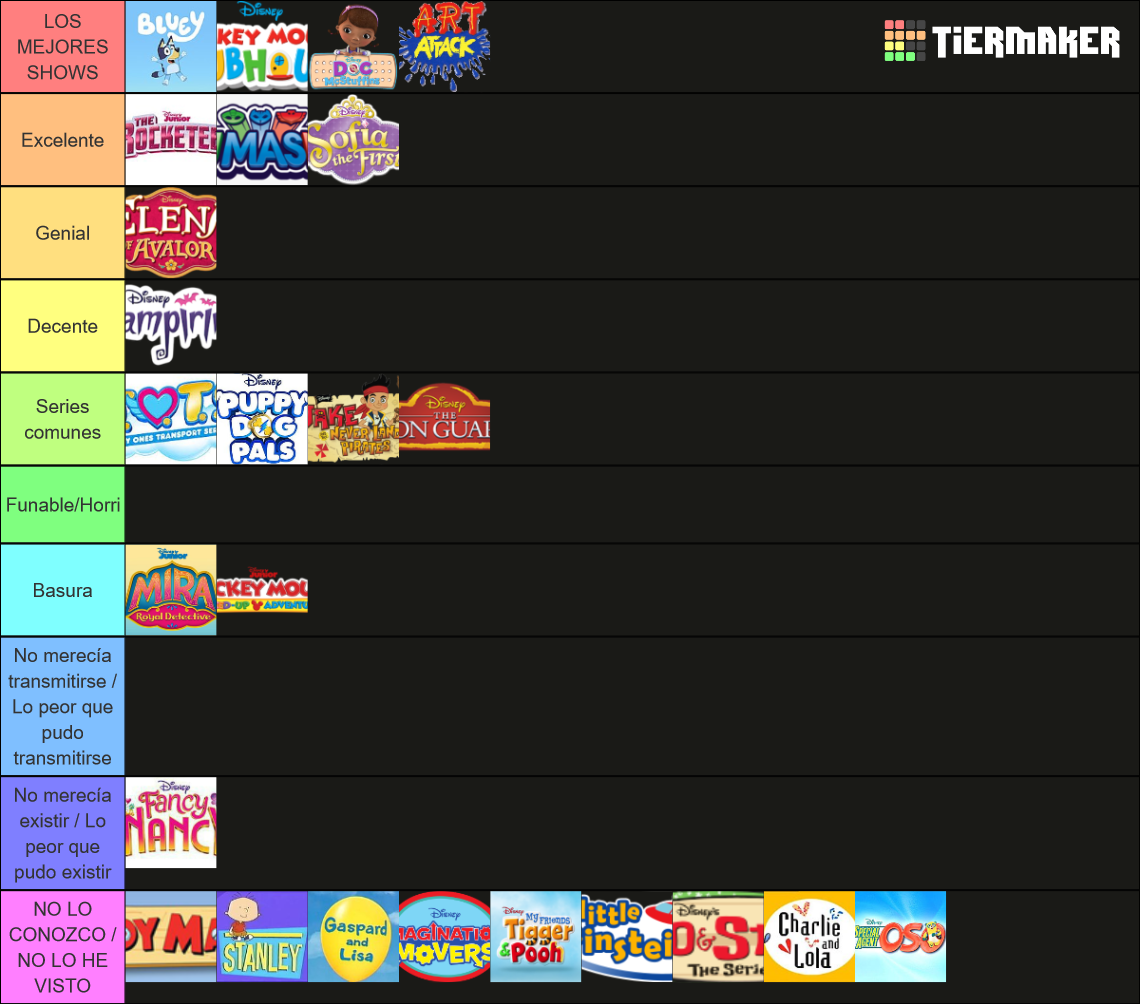 Shows de Disney Junior Tier List (Community Rankings) - TierMaker