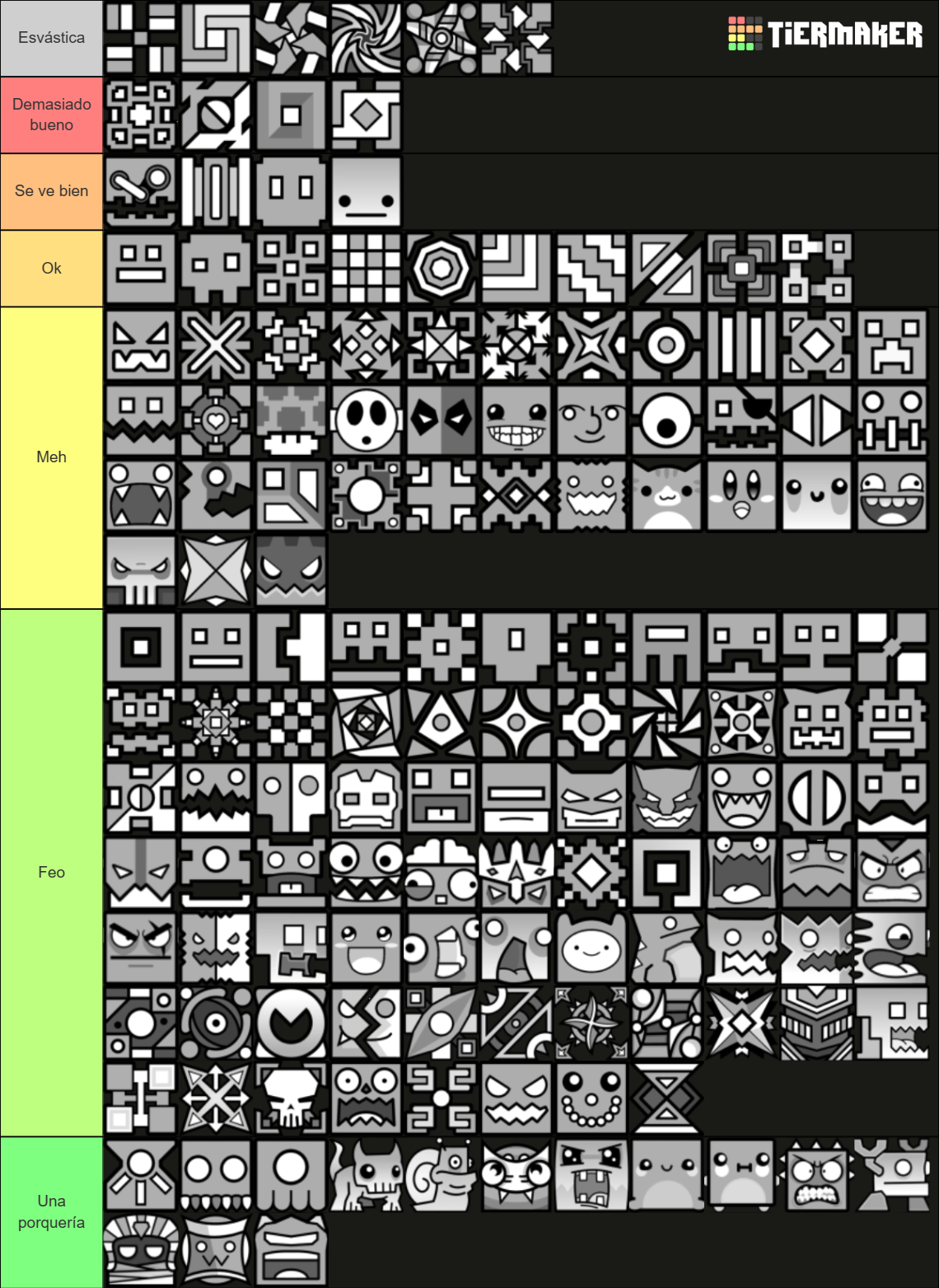 Geometry Dash icon list (Tacts) Tier List (Community Rankings) - TierMaker