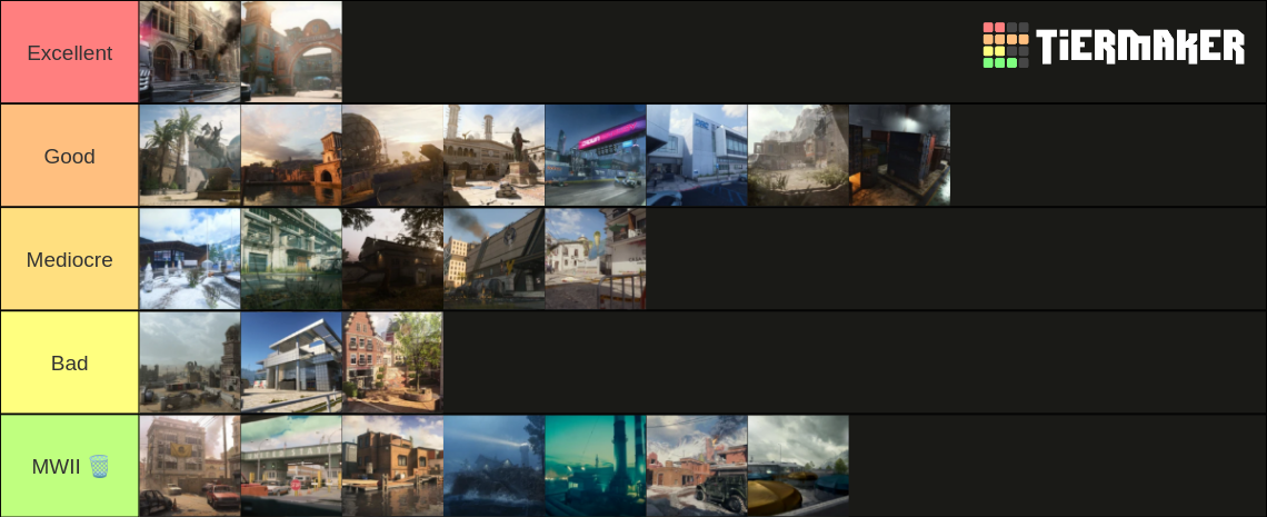 COD MWII 6x6 Maps + DLCs (SEASON 6 UPDATED) Tier List (Community ...