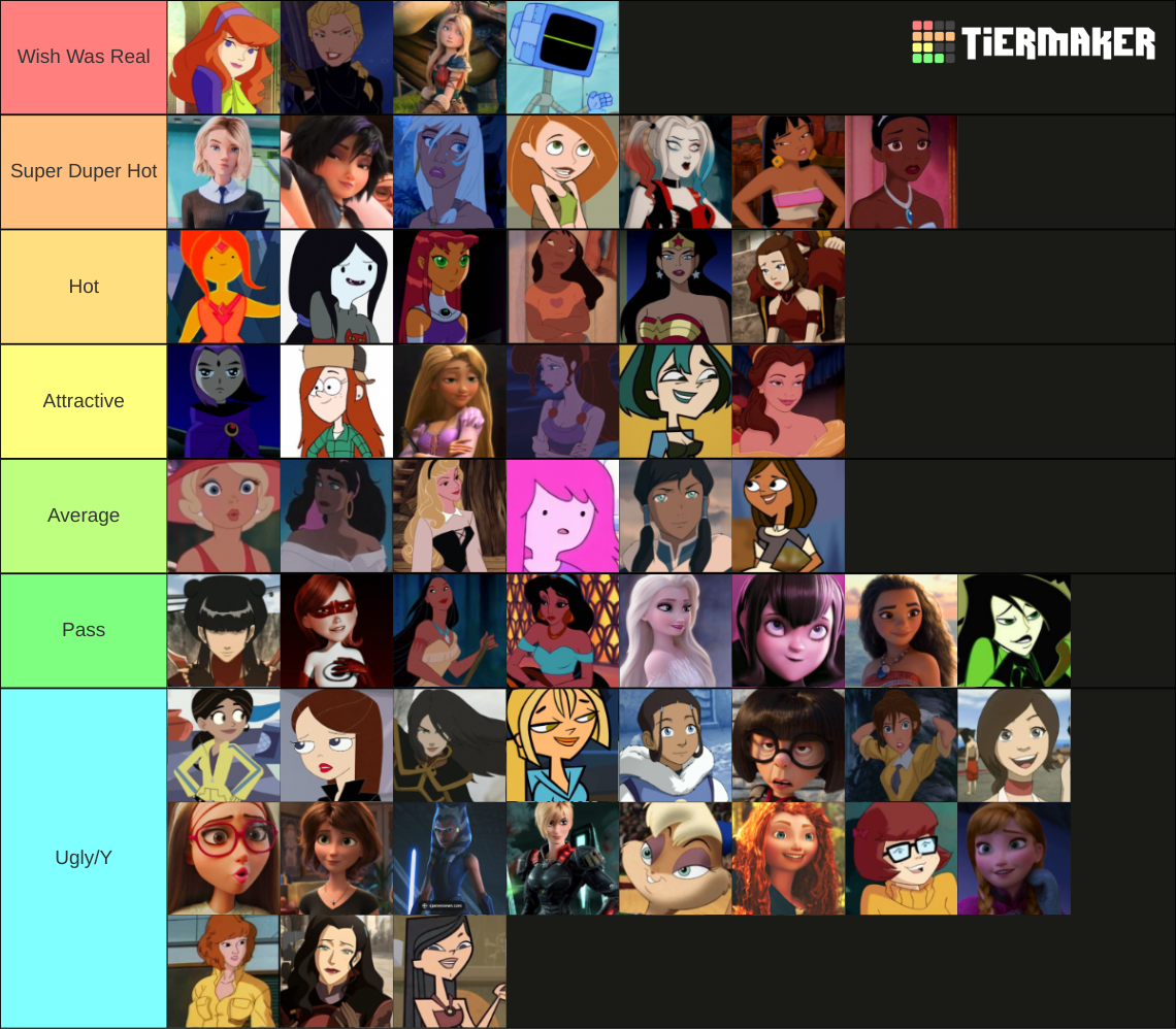 Actually hot cartoon baddies Tier List (Community Rankings) - TierMaker