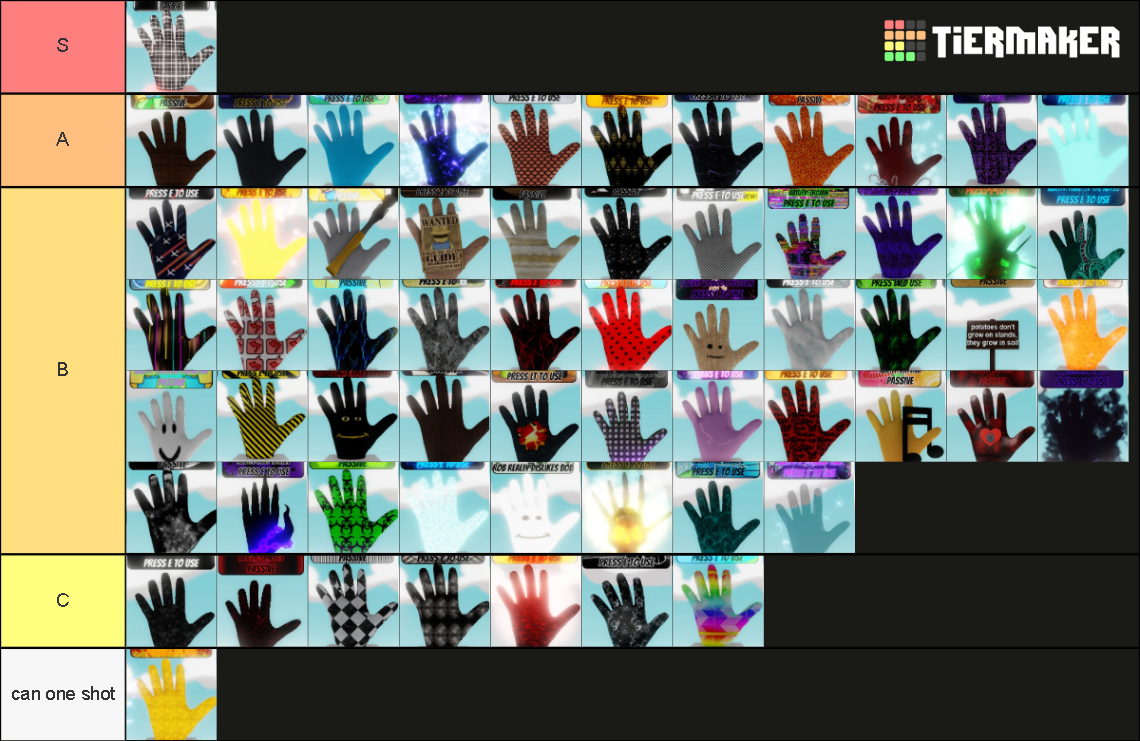 all glove in slap battle Tier List (Community Rankings) - TierMaker