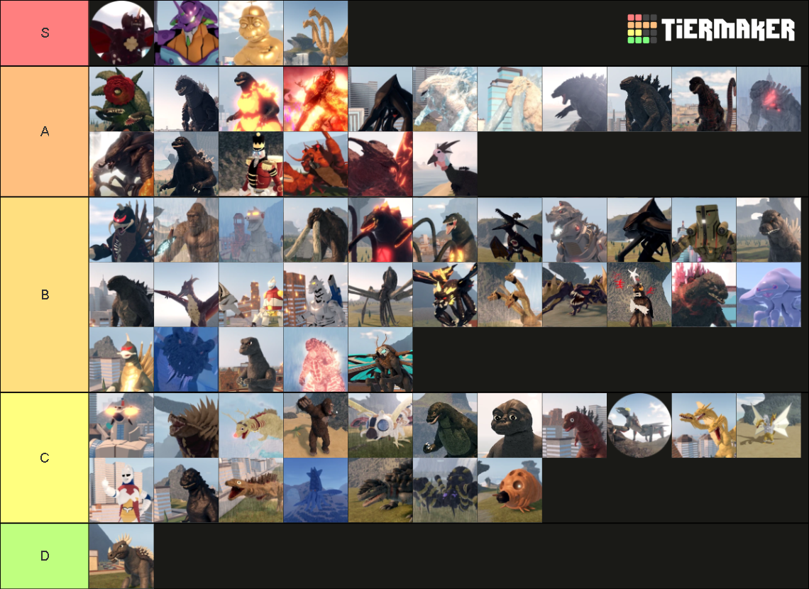 (Roblox) Kaiju Universe [Rose Biollante] update Tier List (Community ...