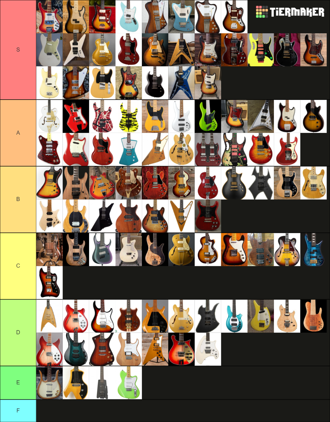 Guitar and Bass Models Tier List Rankings) TierMaker