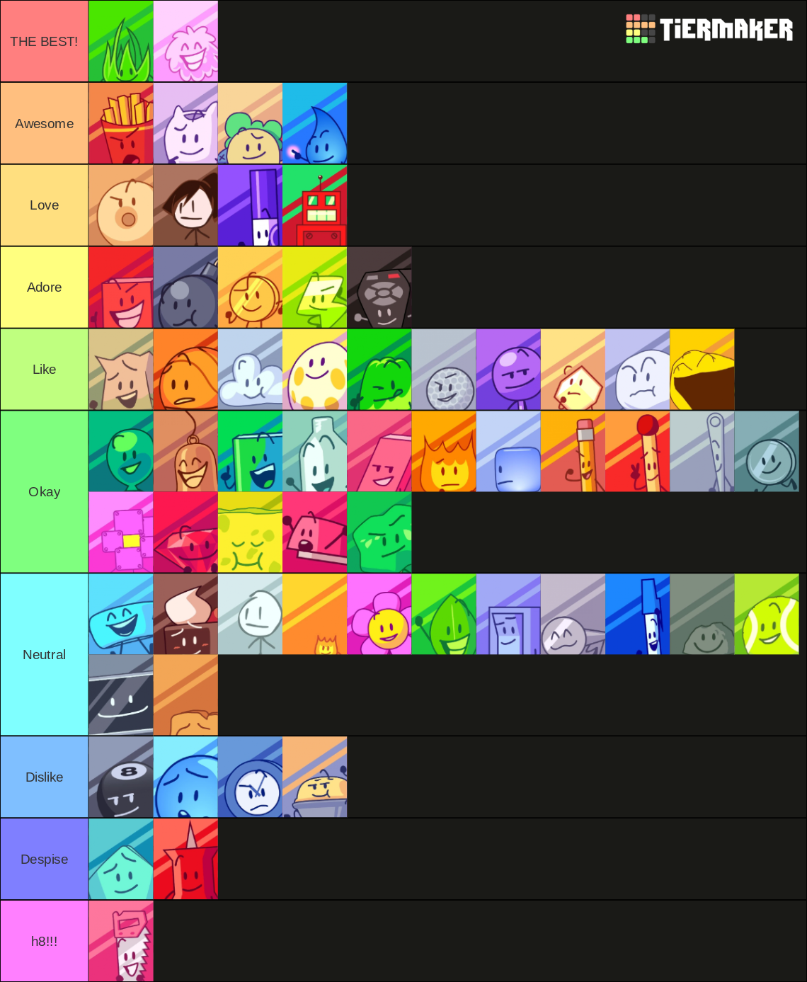 BFB/TPOT (New Icons) Tier List Rankings) TierMaker