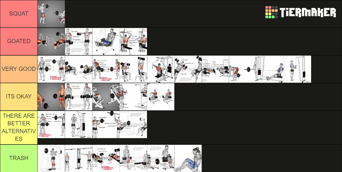 Gym Exercise Tier List Rankings) TierMaker