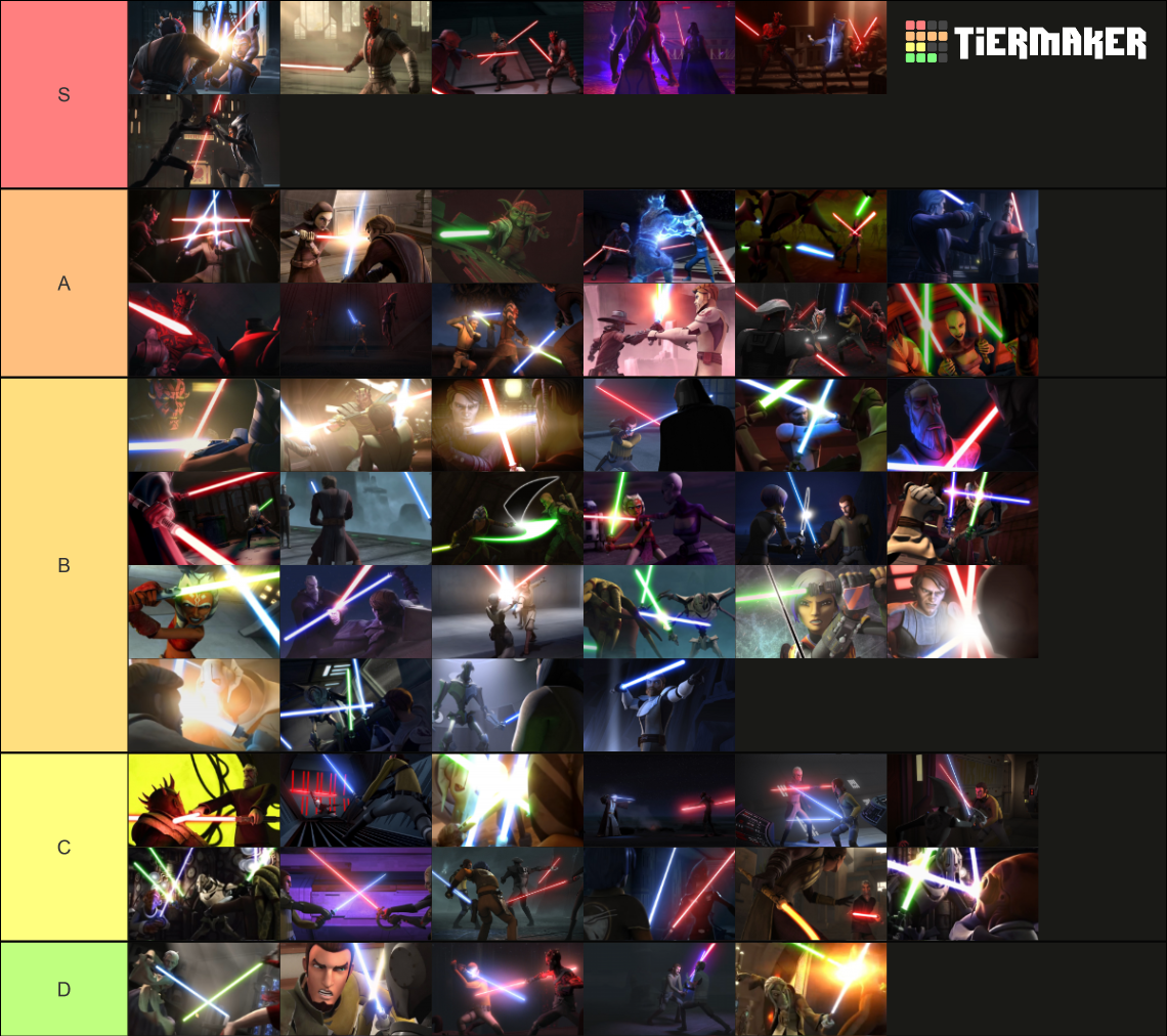 Star wars lightsaber duels Tier List Rankings) TierMaker