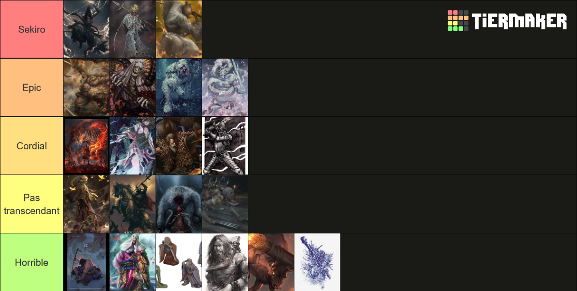 Sekiro Main Boss List Tier List (Community Rankings) - TierMaker