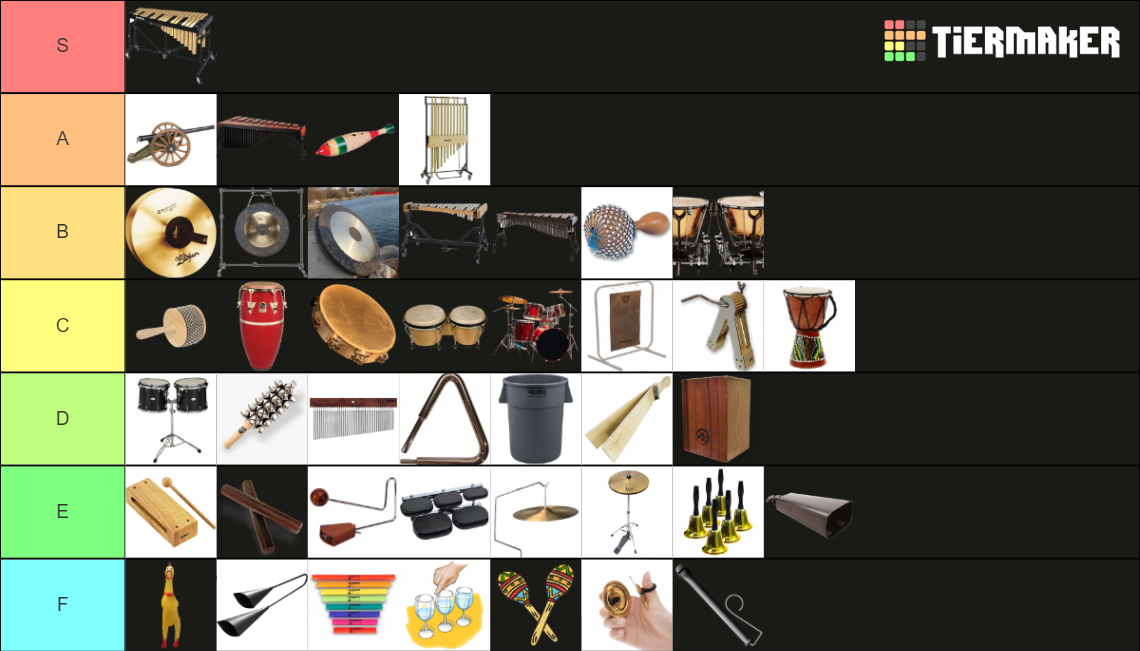 Percussion Instruments (EMC) Tier List Rankings) TierMaker