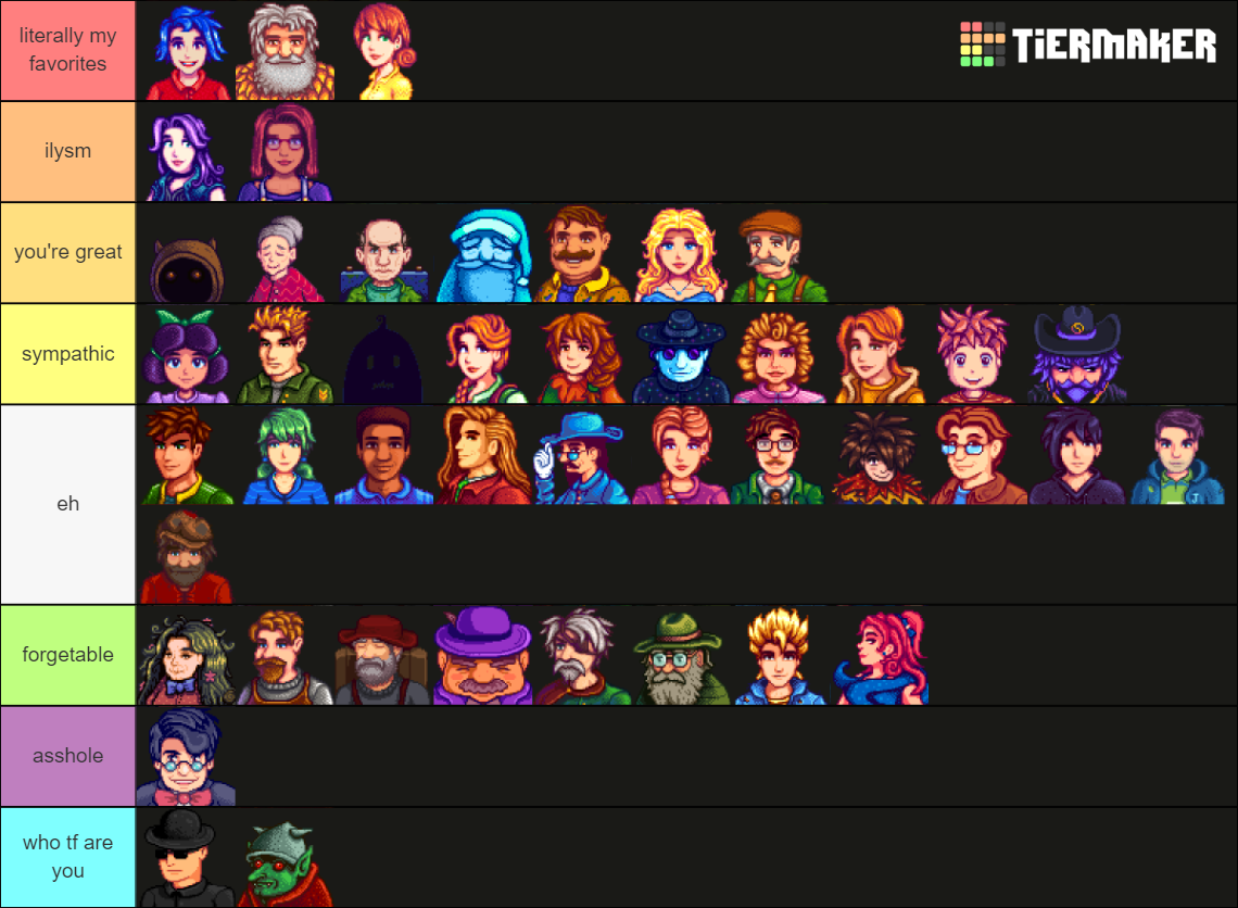 Stardew Valley Characters Tier List (Community Rankings) - TierMaker