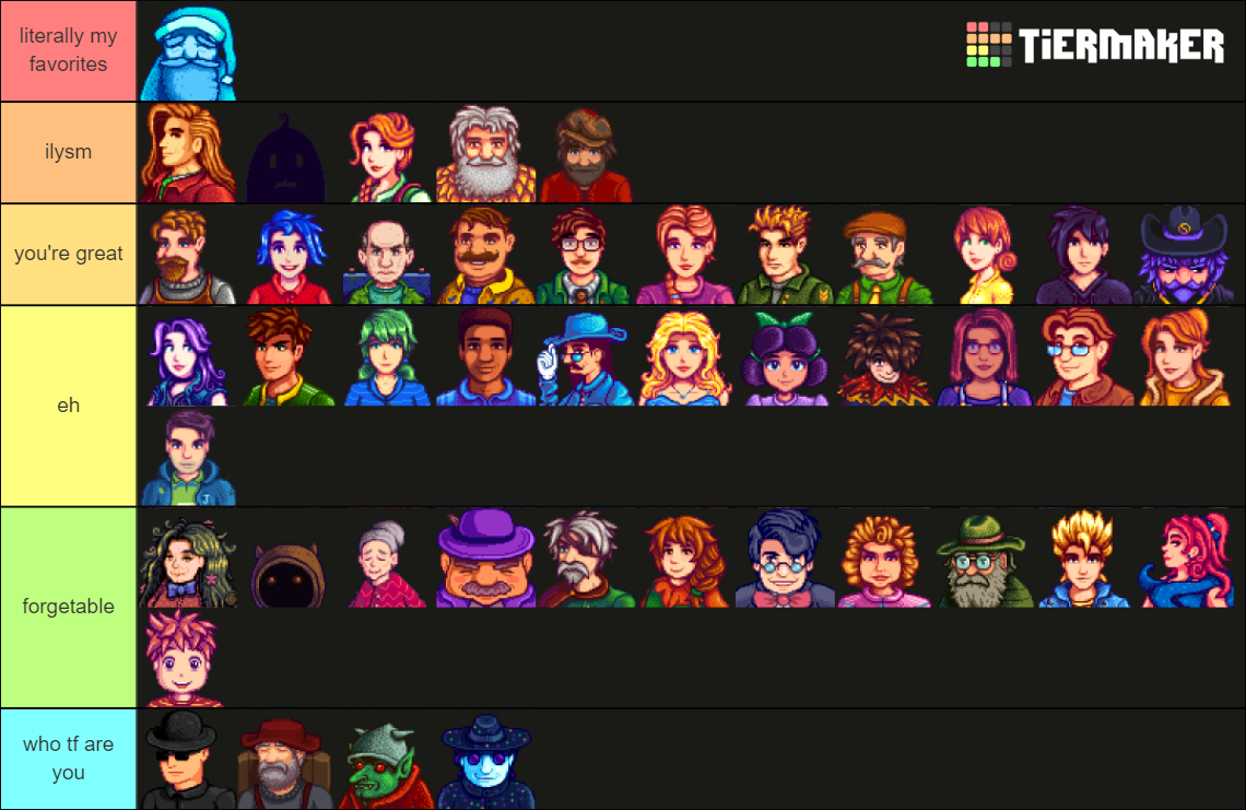 Stardew Valley Characters Tier List (Community Rankings) - TierMaker